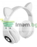 Безжични слушалки светещи котешки уши CAT EAR